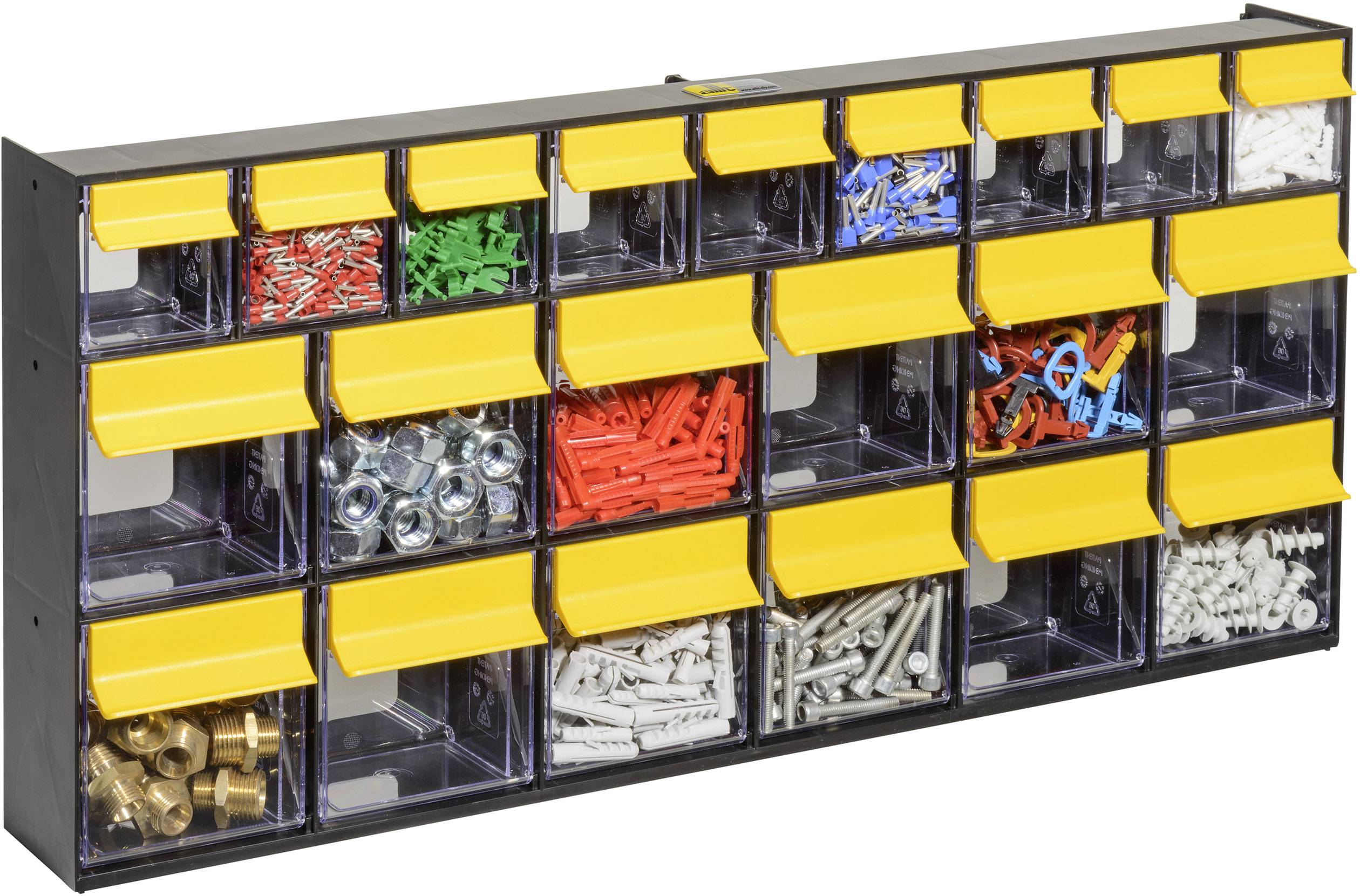 Allit 464445 Klappkasten-Magazin VarioPlus ProFlip 6/6/9 (B x H x T) 600 x 285 x 93mm Schwarz, Gelb, Transparent 1St.