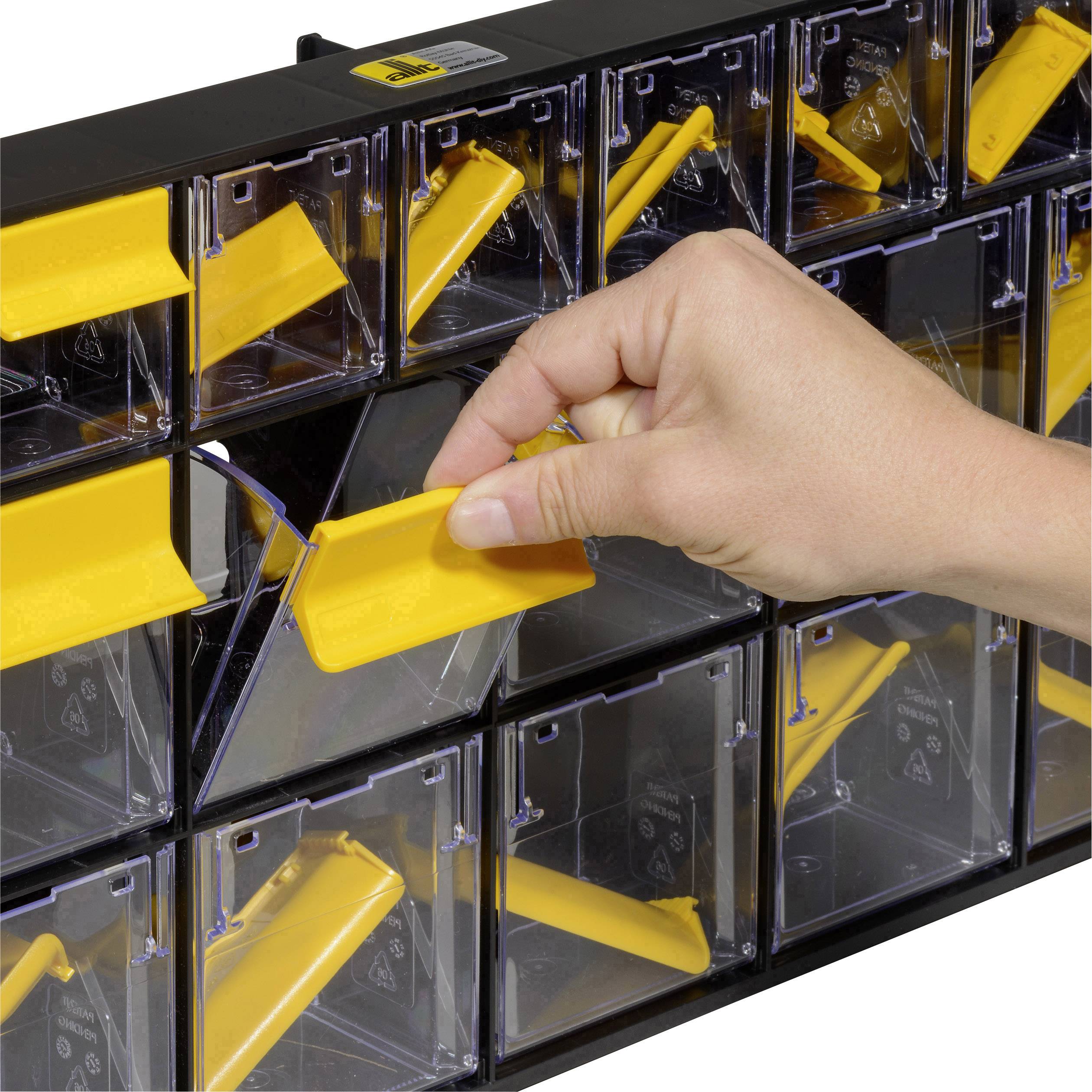 Allit 464445 Klappkasten-Magazin VarioPlus ProFlip 6/6/9 (B x H x T) 600 x 285 x 93mm Schwarz, Gelb, Transparent 1St.