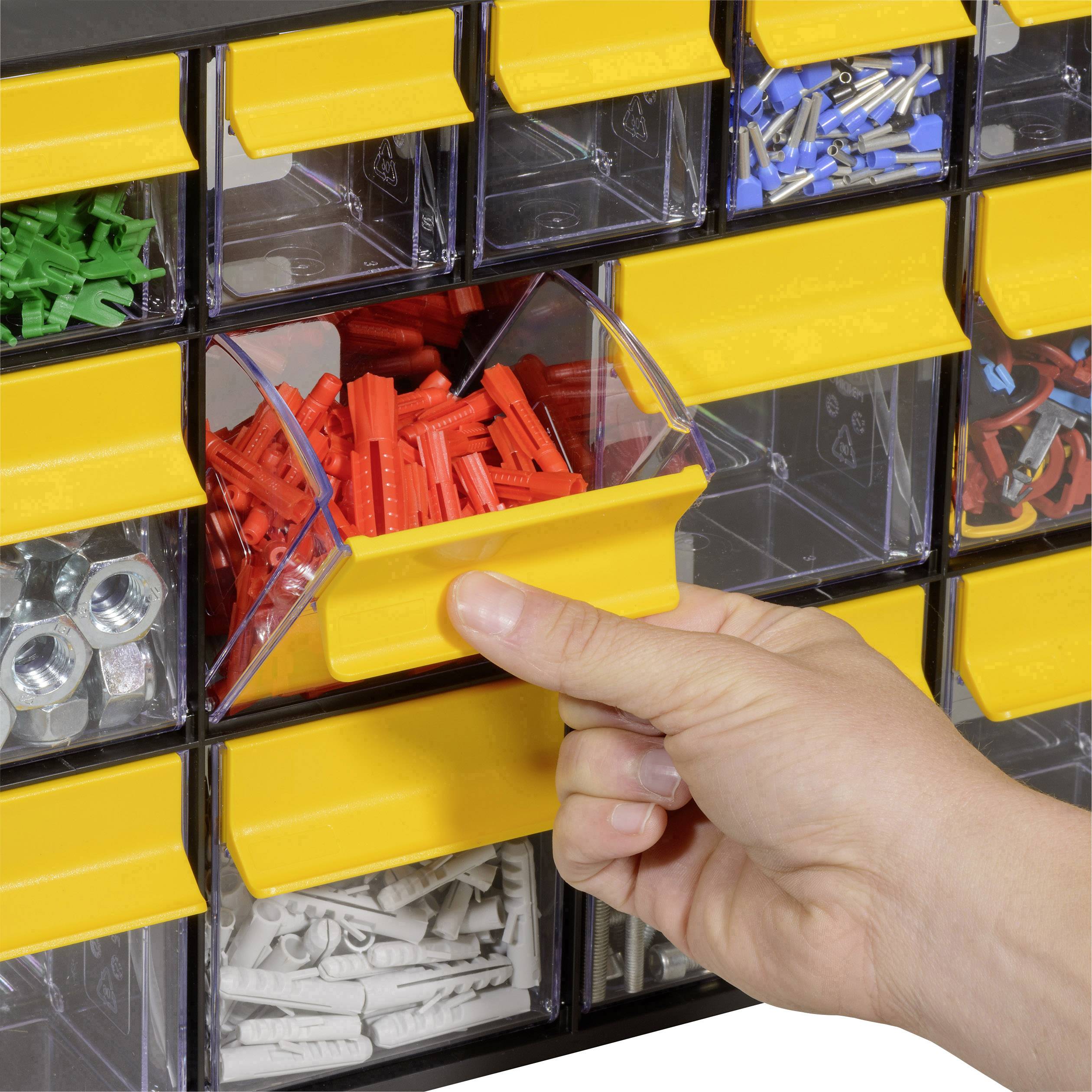 Allit 464445 Klappkasten-Magazin VarioPlus ProFlip 6/6/9 (B x H x T) 600 x 285 x 93mm Schwarz, Gelb, Transparent 1St.