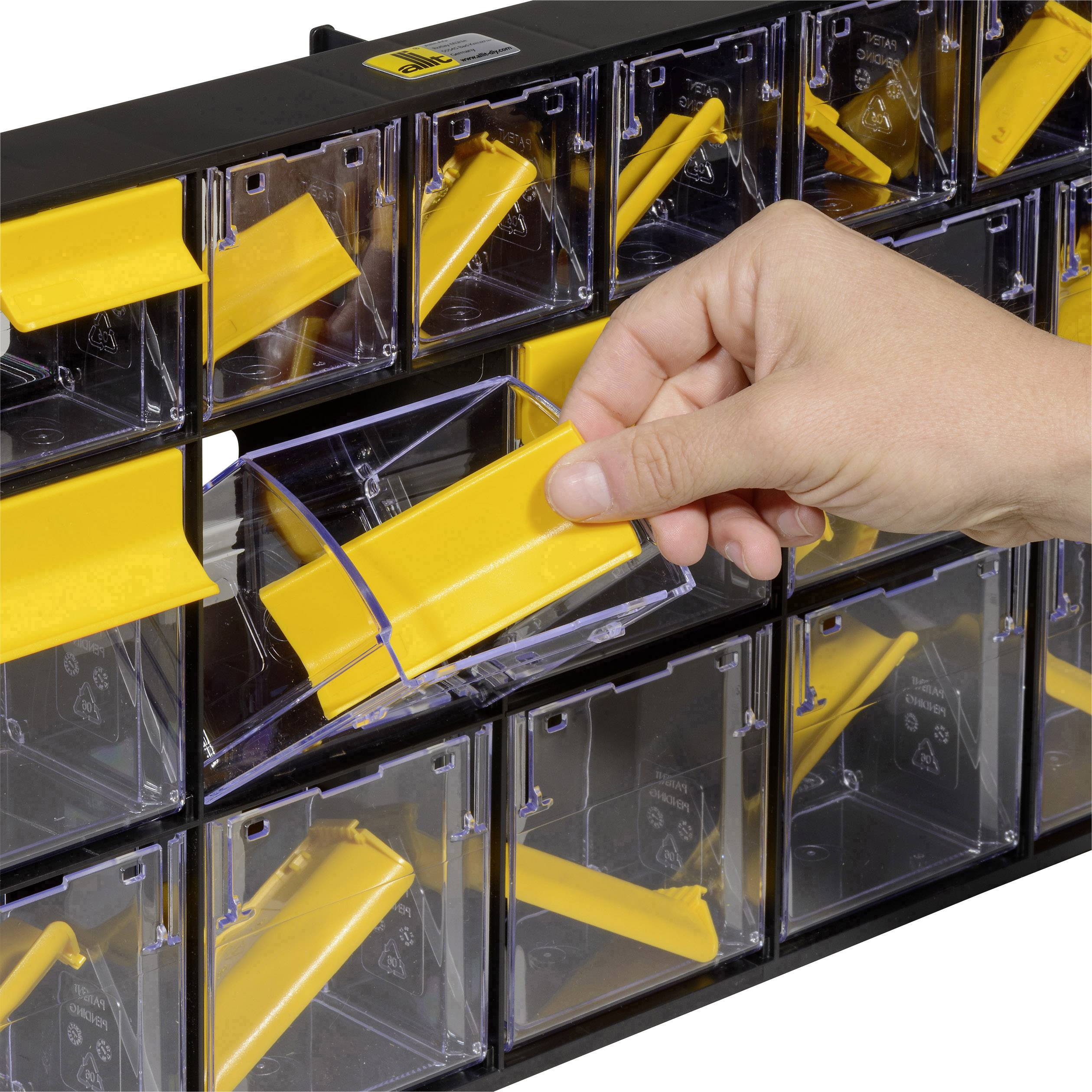 Allit 464445 Klappkasten-Magazin VarioPlus ProFlip 6/6/9 (B x H x T) 600 x 285 x 93mm Schwarz, Gelb, Transparent 1St.