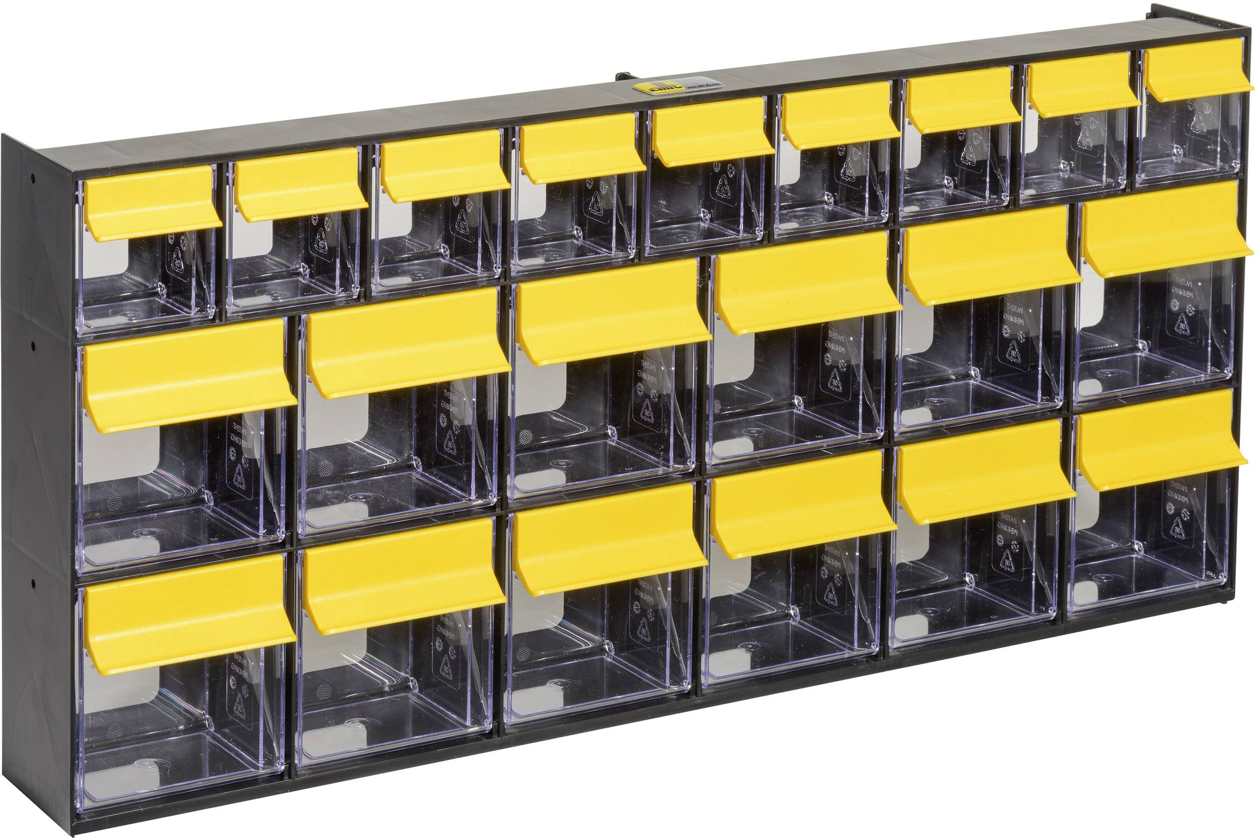 Allit 464445 Klappkasten-Magazin VarioPlus ProFlip 6/6/9 (B x H x T) 600 x 285 x 93mm Schwarz, Gelb, Transparent 1St.