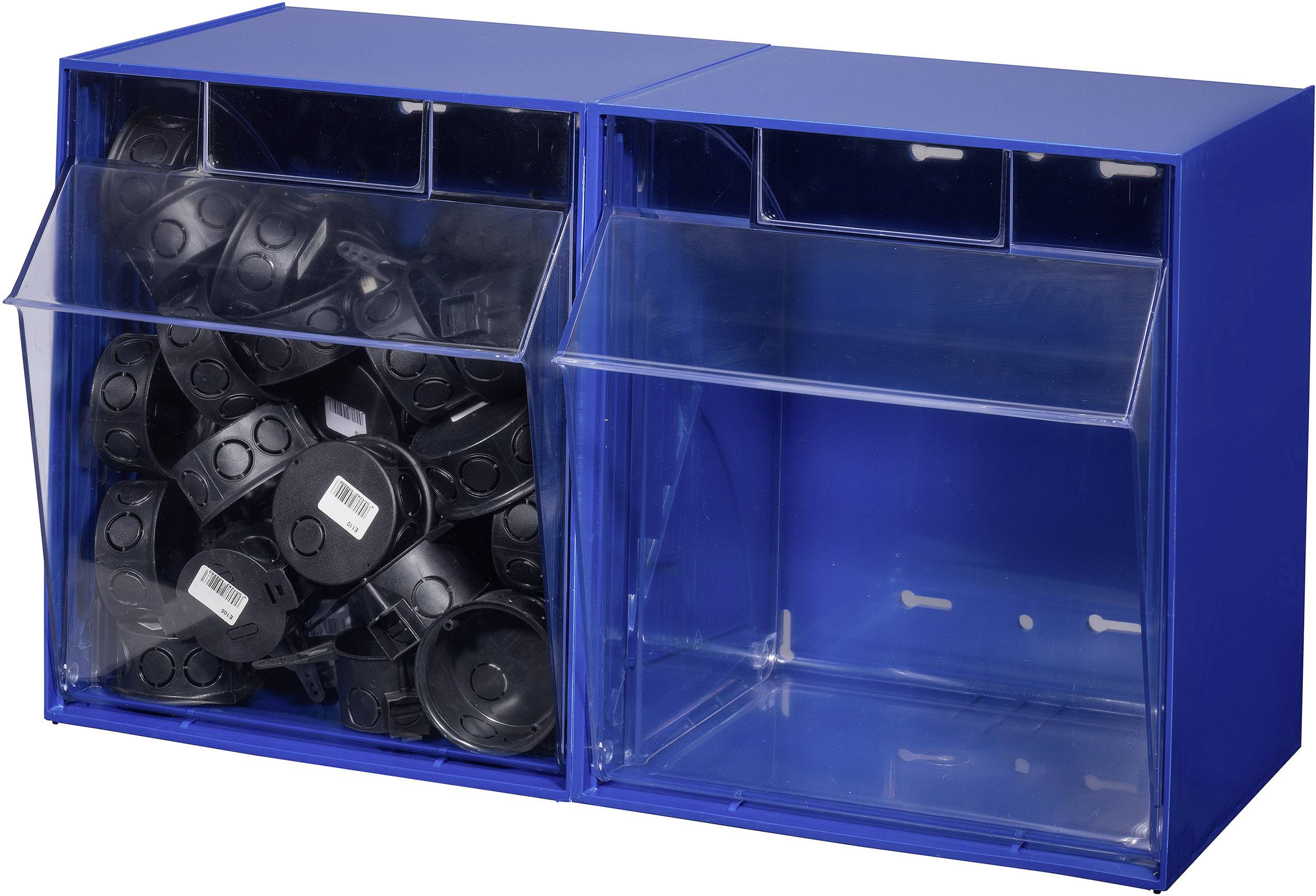 Allit 464400 Klappkasten-Magazin VarioPlus ProFlip 2 (B x H x T) 600 x 350 x 310mm Blau, Transparent 1St.