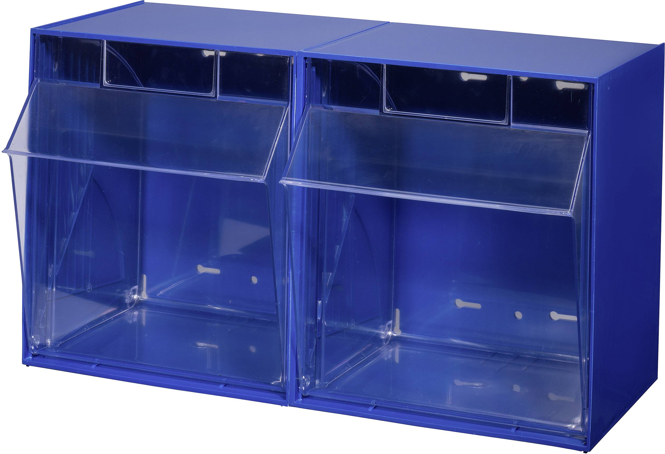 Allit 464400 Klappkasten-Magazin VarioPlus ProFlip 2 (B x H x T) 600 x 350 x 310mm Blau, Transparent 1St.