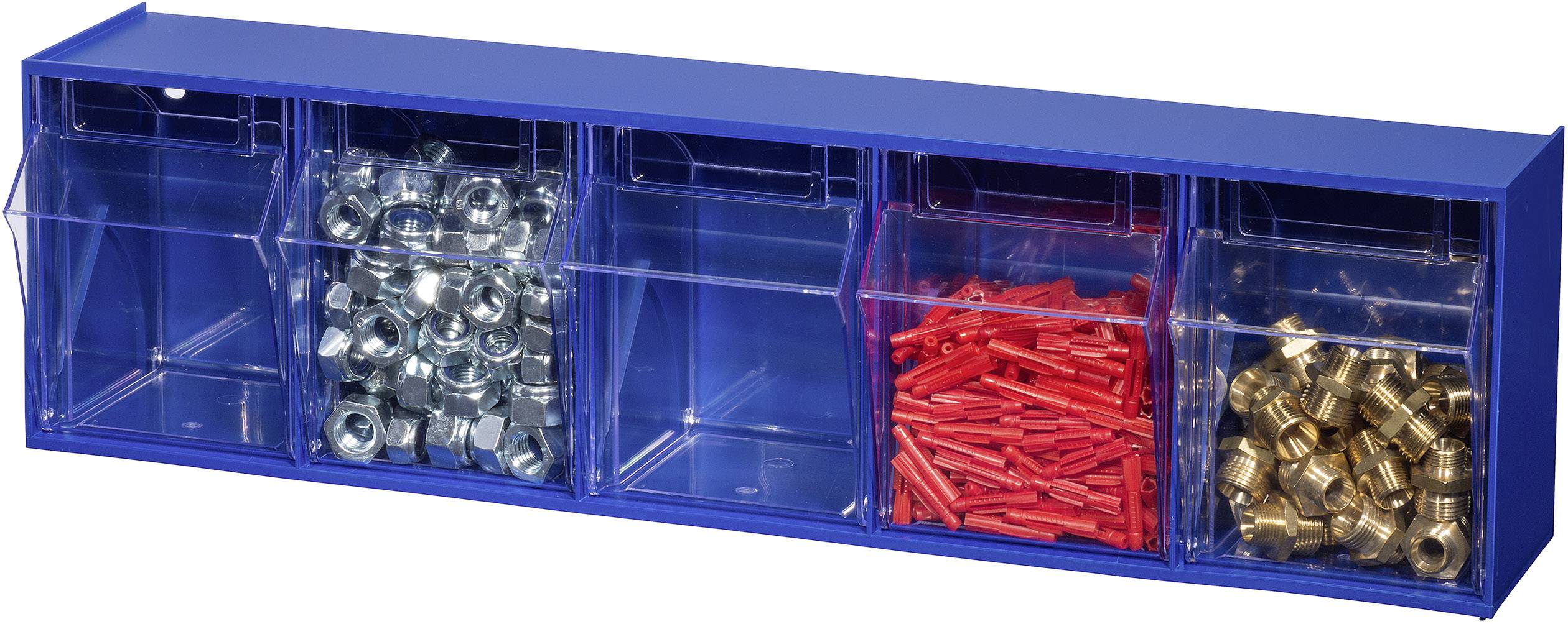 Allit 464430 Klappkasten-Magazin VarioPlus ProFlip 5 (B x H x T) 600 x 165 x 135mm Blau, Transparent 1St.