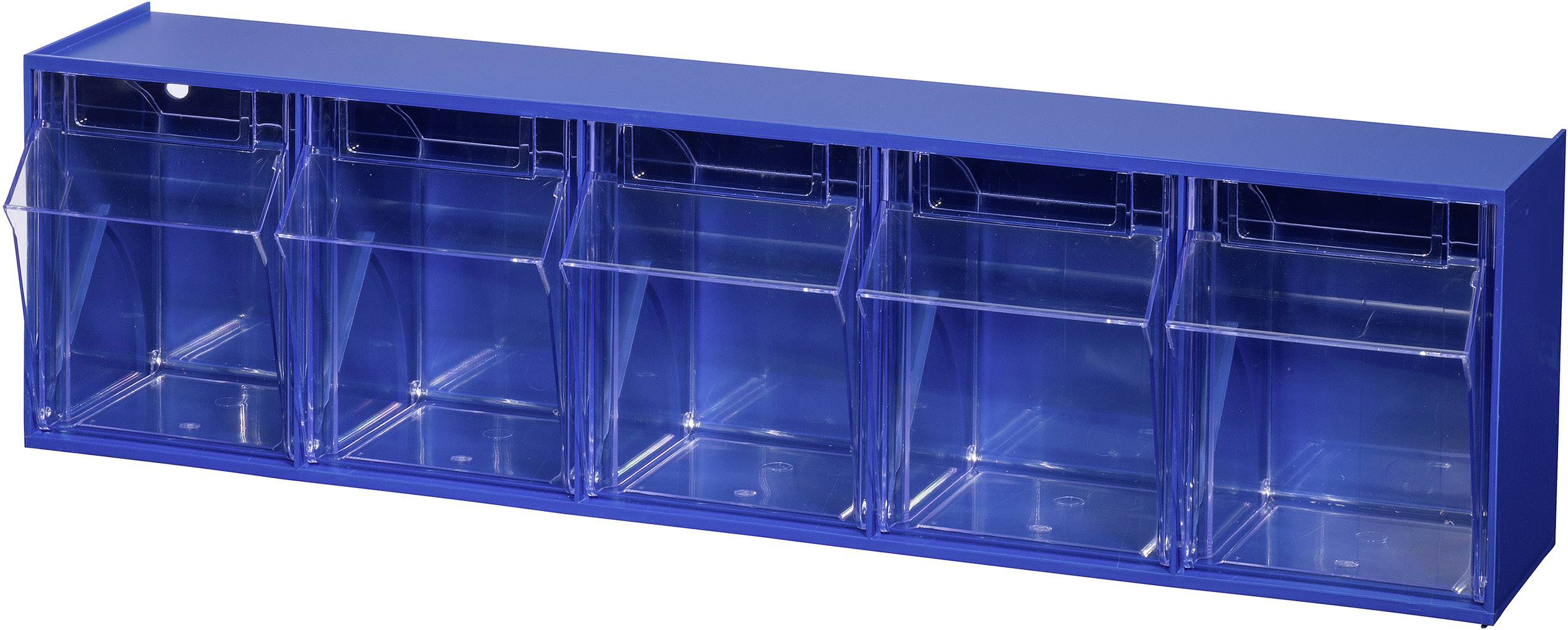 Allit 464430 Klappkasten-Magazin VarioPlus ProFlip 5 (B x H x T) 600 x 165 x 135mm Blau, Transparent 1St.