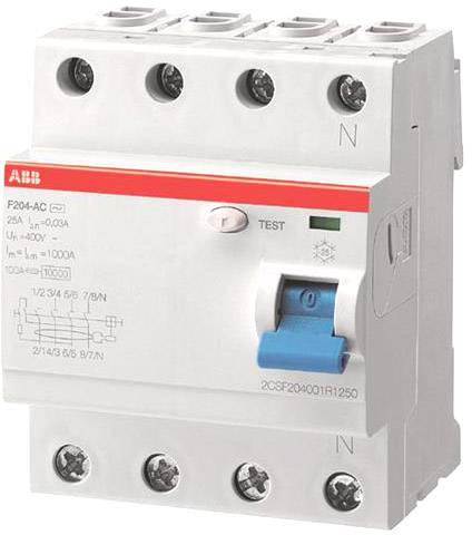 ABB 2CSF204401R1400 F204A-40/0,03AP-R FI-Schutzschalter A 4polig 40A 0.03A