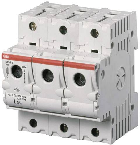 Ein dreipoliger Leitungsschutzschalter mit Kippschalter, geeignet für 400V AC mit 25A. Verwendet zum Schutz elektrischer Schaltungen.