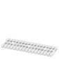 Ein Blisterstreifen mit weißen Tabletten in zwei Reihen nebeneinander.