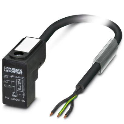 Phoenix Contact Ventilstecker mit angespritzter Leitung 1443239 Schwarz SAC-3P- 3,0-PUR/C-1L-V 1443239 Inhalt: 1St.