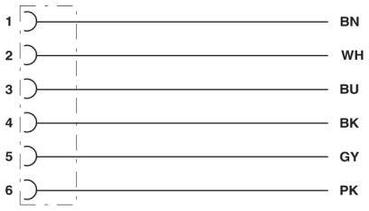 Phoenix Contact M8 Sensorleitung PUR 6-polig Buchse gewinkelt schleppkettenfähig A-Kodierung, Länge 5,0 Meter