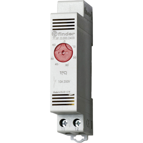 Finder Schaltschrankheizungs-Thermostat 7T.81.0.000.2403 250 V/AC 1 Öffner (L x B x H) 88.8 x 17.5 x 47.8mm Tray 5St.
