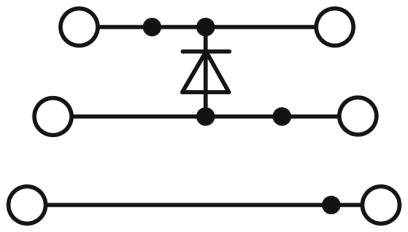 Diagramm mit drei horizontalen Linien, von denen eine mittig ein Dreieck mit Spitze nach oben zeigt, das auf einer Linie steht.