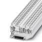 Ein silberfarbener USB-Stecker, rechteckig und kompakt, mit asymmetrischem Design für eindeutige Ausrichtung beim Einstecken.