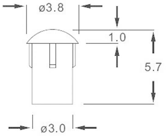TRU Components LEAD-18PZW Hohllichtleiter Starr Panelmontage, Presspassung