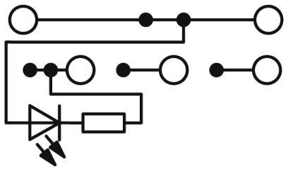 Schaltkreis mit Logikgattern und Verbindungen. Hauptknoten und Datenfluss sind deutlich erkennbar, zeigt grundlegende Logikstruktur.