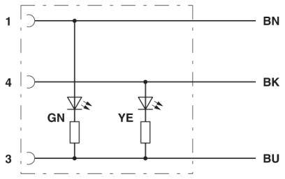 Phoenix Contact M12 Sensorleitung PVC mit LED 3-polig Buchse gewinkelt A-Kodierung, Länge 5,0 Meter tiefschwarz RAL