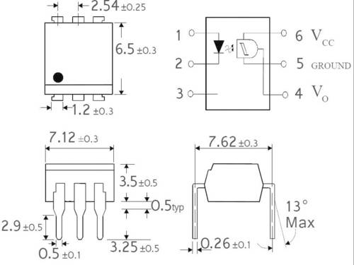 Isocom Components Optokoppler Schmitt-Trigger H11L1 DIP-6 Offener Kollektor DC