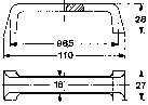 Mentor 281.1 Tragegriff Schwarz (L x B x H) 110 x 27 x 28 mm 1 St.