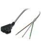 Mehradriges Kabel mit schwarzem Kunststoff-Stecker für elektronische Verbindungen, geeignet zur Signalübertragung, vor hellem Hintergrund.