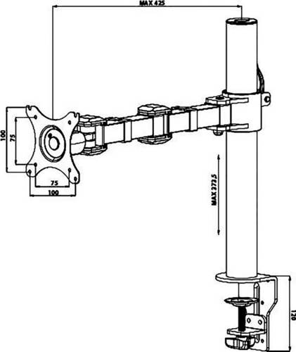 Iiyama DS1001C-B1 1fach Monitor-Tischhalterung Neigbar, Höhenverstellbar, Schwenkbar
