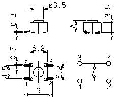 Mentor 1254.1004 1254.1004 Drucktaster 12V DC/AC 0.05A 1 x Aus/(Ein) tastend