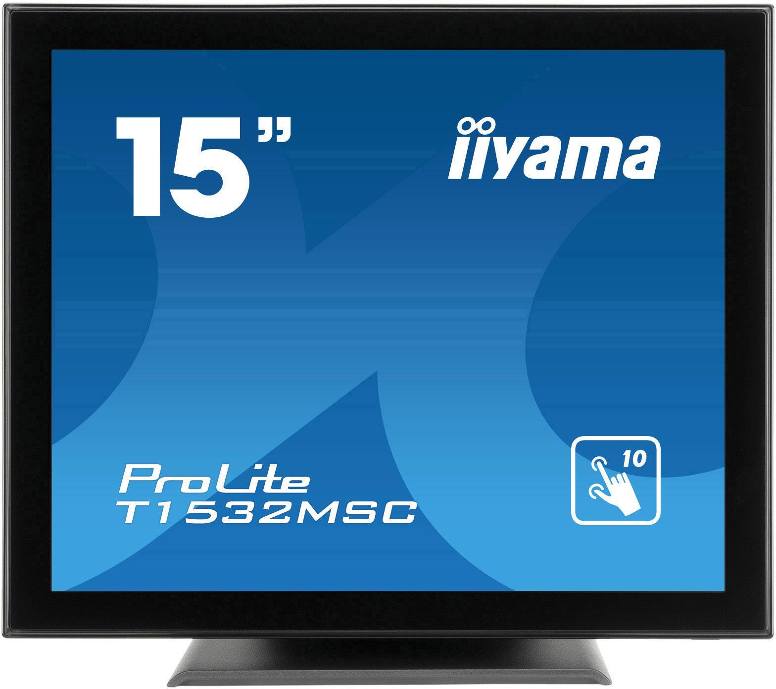 Iiyama ProLite T1532MSC Touchscreen-Monitor EEK E (A - G) 38.1 cm (15 Zoll) 1024 x 768 Pixel 4:3 8 ms DisplayPort, HDMI®, VGA, Audio-Line-out TN LED