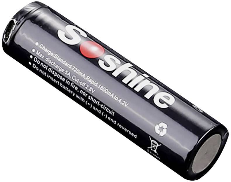 Soshine 18650USB-3.7-3600 USB-Micro-B Akku 18650 Li-Ion 3.6V 3600 mAh