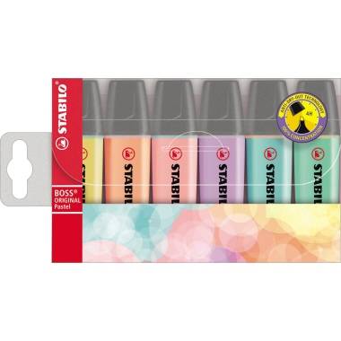 STABILO Textmarker STABILO BOSS® ORIGINAL PASTELL 70/6-2 Verschiedenfarbig sortiert 2 mm, 5 mm 6 St.