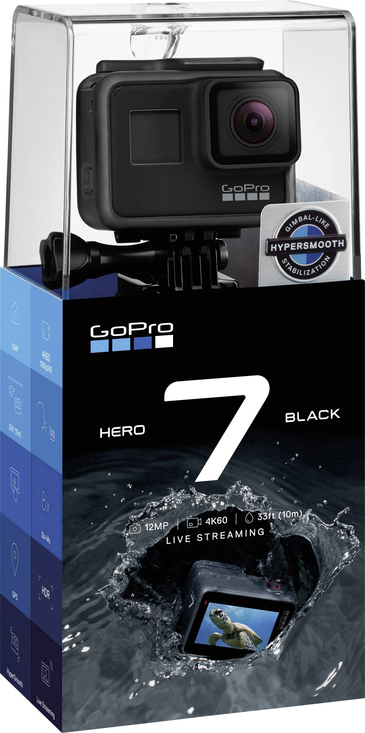 GoPro HERO 7 Black Holiday Bundle Action Cam Full-HD, Wasserfest, Touch-Screen, 4K