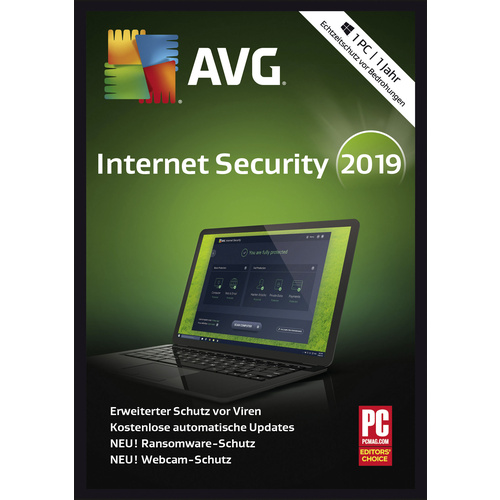 Logiciel de sécurité AVG Internet Security 2019 version complète, 1 licence
