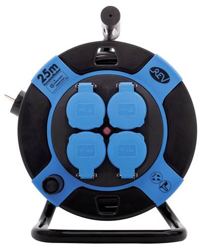 0010105812 Kabeltrommel 25.00m Schwarz Schutzkontakt-Stecker