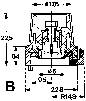 Technische Zeichnung eines Bauteils mit Maßen. Zeigt die Positionen und Abstände von Befestigungselementen. Oben Maß 473, rechts R149.