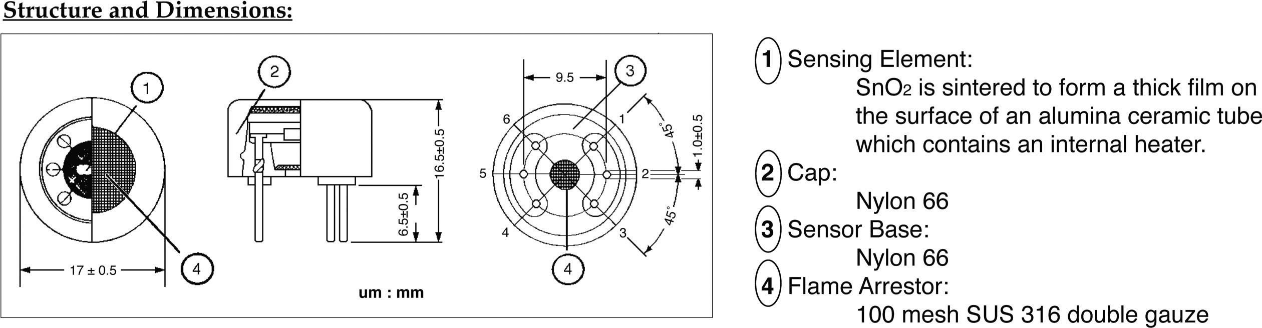 Figaro Gas-Sensor TGS-822 (Ø x H) 17mm x 10mm