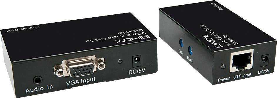 LINDY 32540 VGA, Audio, stereo (3.5 mm Klinke) VGA Extender über Netzwerkkabel RJ45 300 m