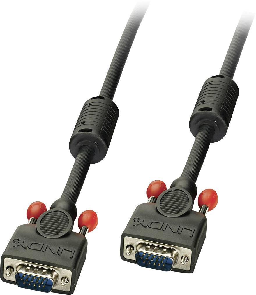 LINDY VGA Anschlusskabel VGA 15pol. Stecker, VGA 15pol. Stecker 10.00m Schwarz 36377 VGA-Kabel