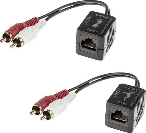 LINDY Stereo Audio Extender Cat.5/6 100m Cinch Audio Extender über Netzwerkkabel RJ45 100 m