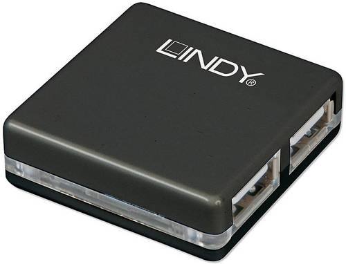 LINDY 42742 USB-Hub 4 Port USB-A USB 2.0 480 MBit/s Schwarz 42742