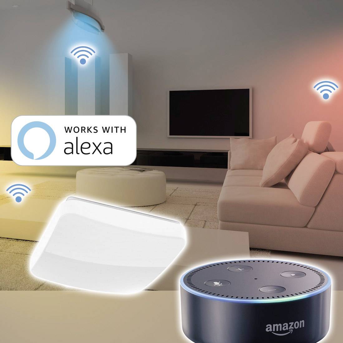 Hama Wi-Fi EEK G (A - G) LED Decken- und Wandleuchte Alexa, Google Home, IFTTT