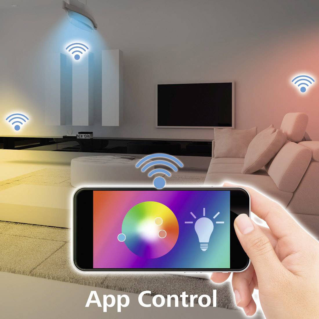 Hama Wi-Fi EEK G (A - G) LED Decken- und Wandleuchte Alexa, Google Home, IFTTT