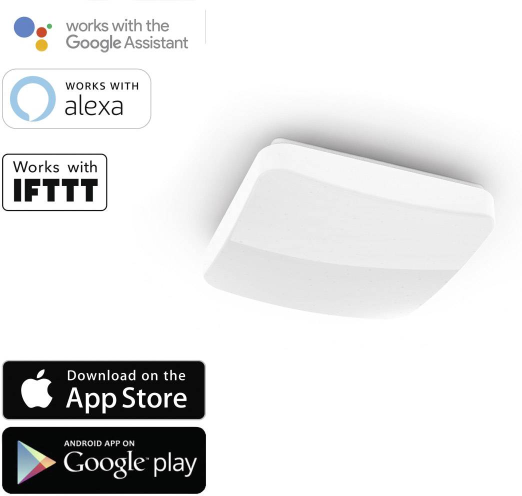 Hama Wi-Fi EEK G (A - G) LED Decken- und Wandleuchte Alexa, Google Home, IFTTT