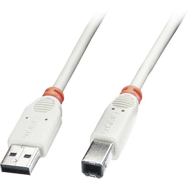 Lindy 41924 USB 2.0 Kabel Typ A/B, grau, 3m