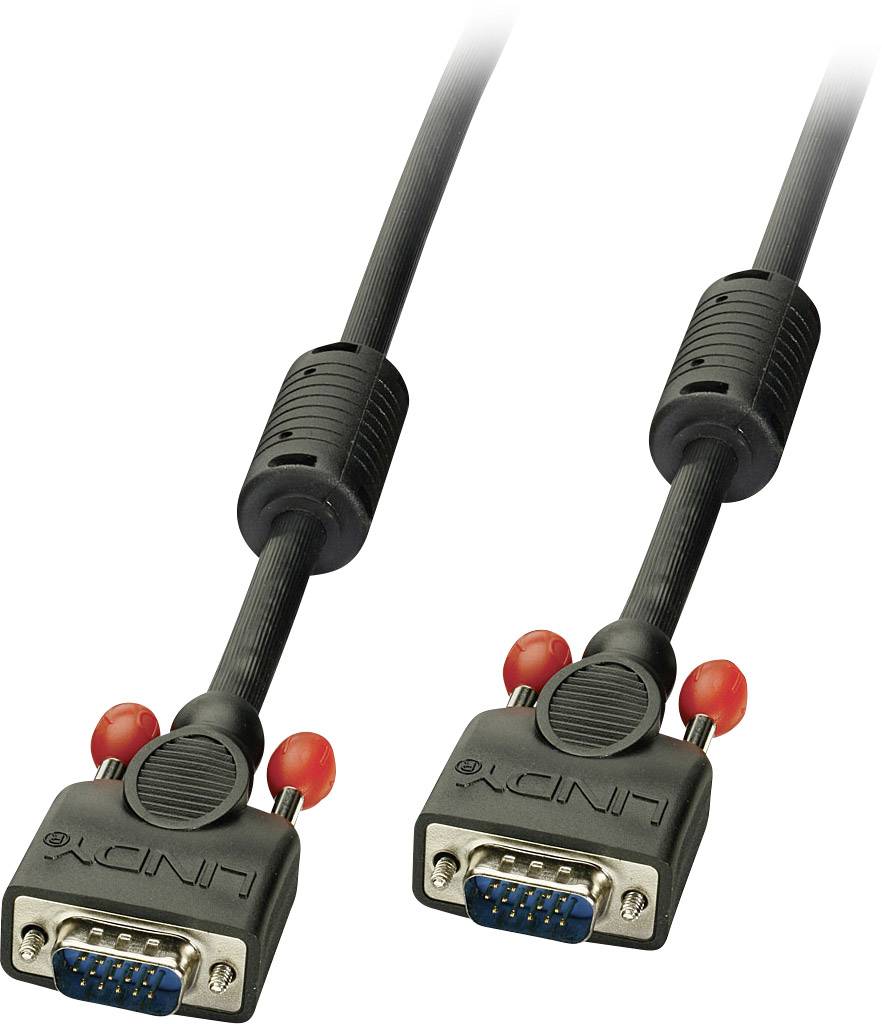 LINDY VGA Anschlusskabel VGA 15pol. Stecker, VGA 15pol. Stecker 1.00 m Schwarz 36372 VGA-Kabel