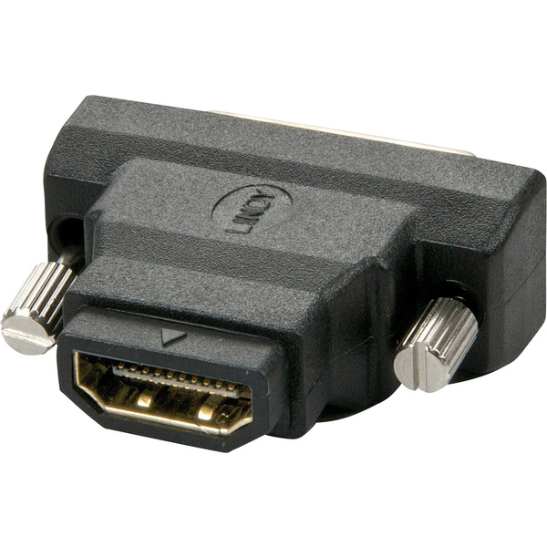 LINDY 41228 HDMI / DVI Adapter [1x HDMI-Buchse - 1x DVI-Stecker 18+1pol.] Schwarz 0m