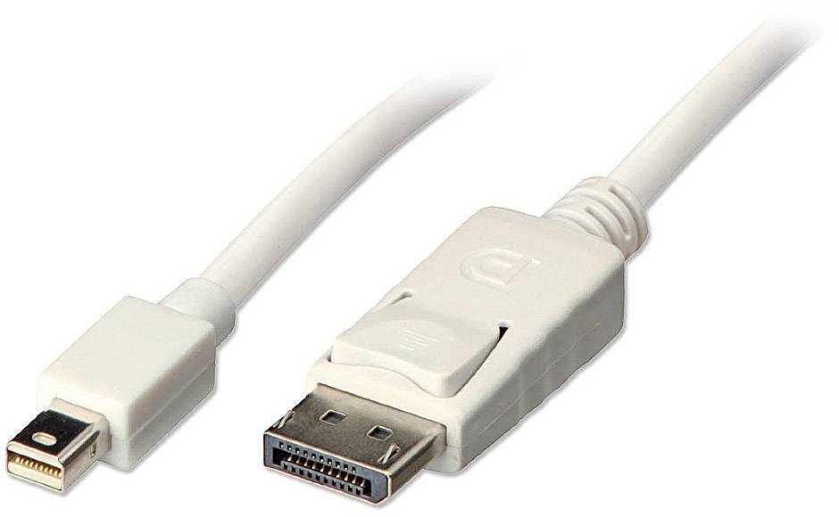 LINDY Mini-DisplayPort / DisplayPort Anschlusskabel Mini DisplayPort Stecker, DisplayPort Stecker 2.00 m Weiß 41057 DisplayPort-Kabel