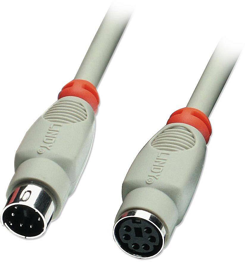 LINDY PS/2 Tastatur/Maus Verlängerungskabel [1x PS/2-Stecker - 1x PS/2-Buchse] 10.00 m Grau