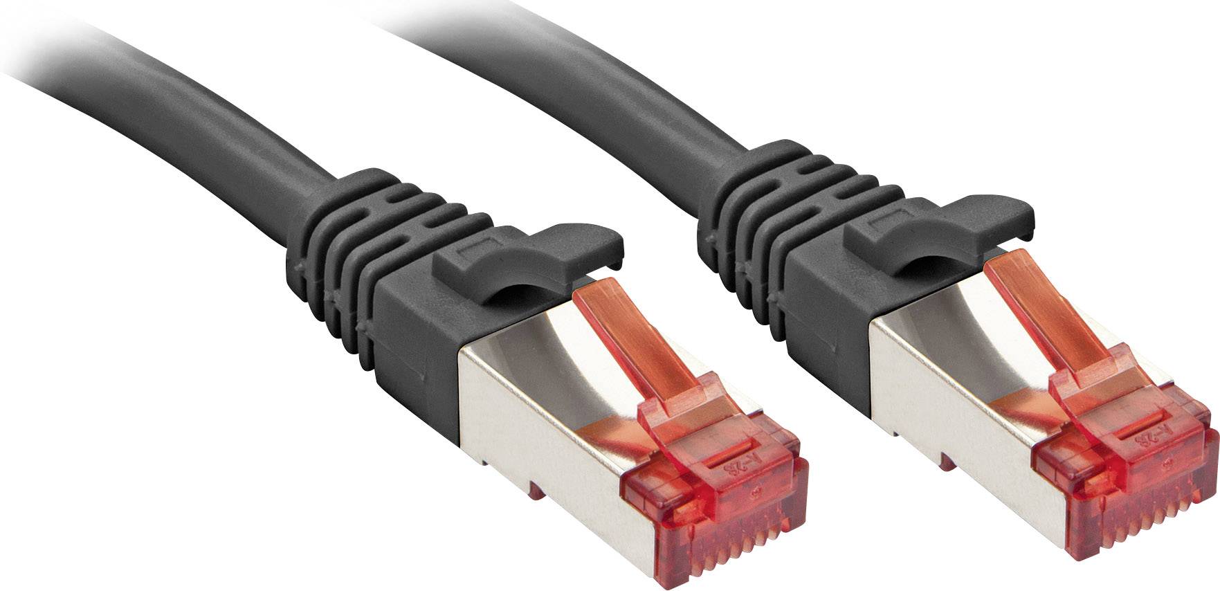 LINDY 47779 RJ45 Patchkabel CAT 6 S/FTP 2.00 m Schwarz mit Rastnasenschutz 1 St.