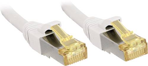 LINDY 47321 RJ45 Patchkabel CAT 6a (Rohkabel CAT 7) S/FTP 0.50 m Weiß mit Rastnasenschutz 1 St.