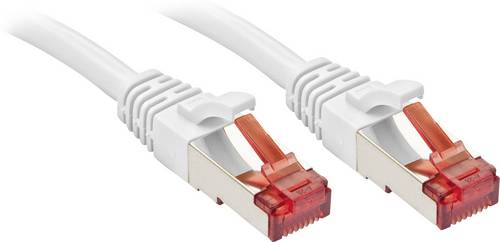 LINDY 47801 RJ45 Patchkabel CAT 6 S/FTP 30.00 m Weiß mit Rastnasenschutz 1 St.