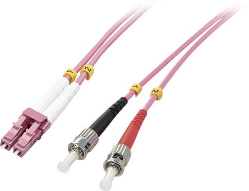 LINDY 46350 Glasfaser LWL Anschlusskabel [1x LC-Stecker - 1x ST-Stecker] 50/125 µ Multimode OM4 1.0