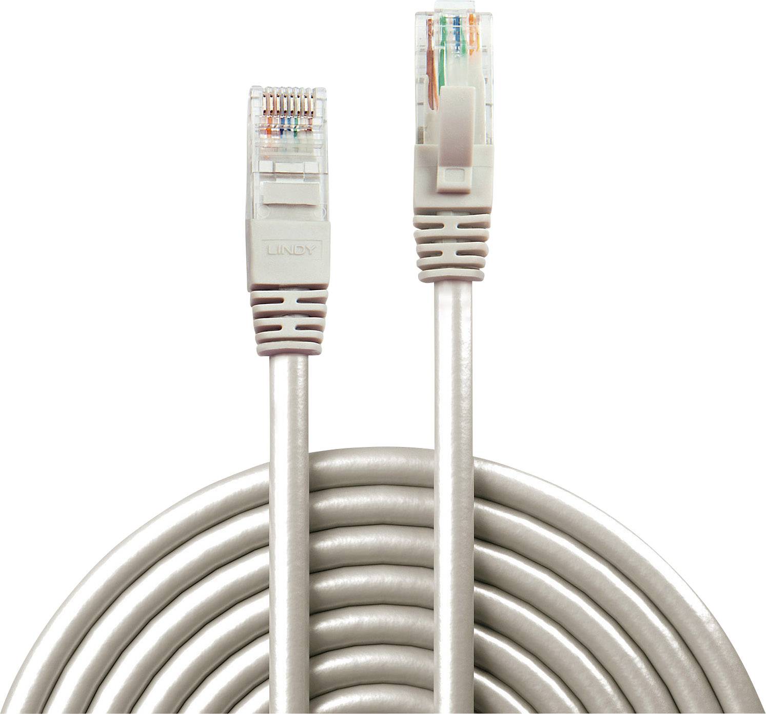 LINDY 48003 RJ45 Patchkabel CAT 6 U/UTP 2.00 m Grau mit Rastnasenschutz 1 St.